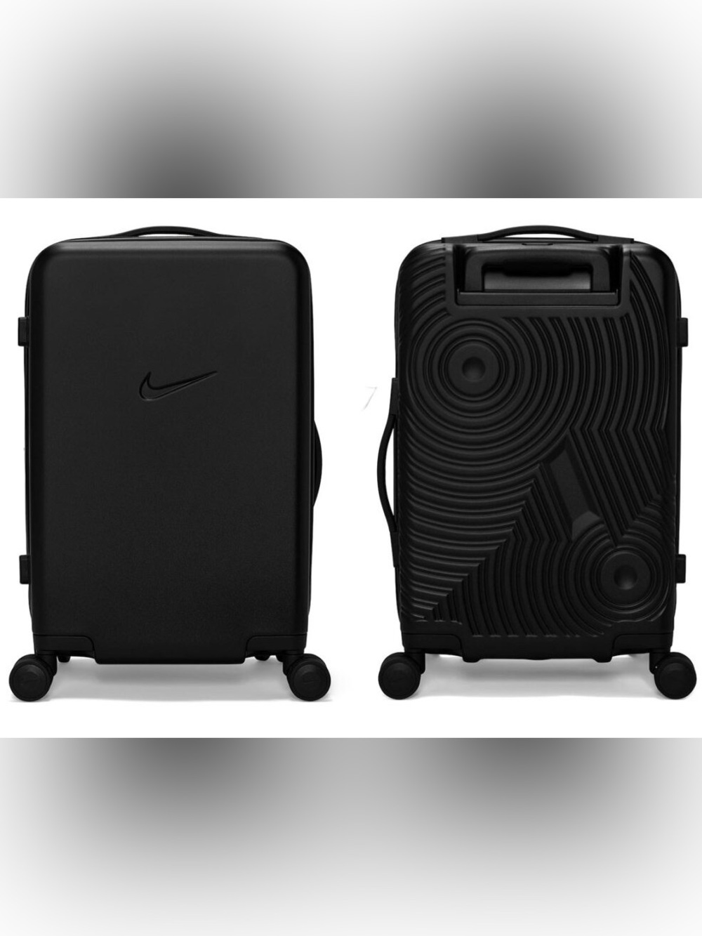 New Nike Air Force 1 29” Large Hardshell Checked Luggage Suitcase Black $360